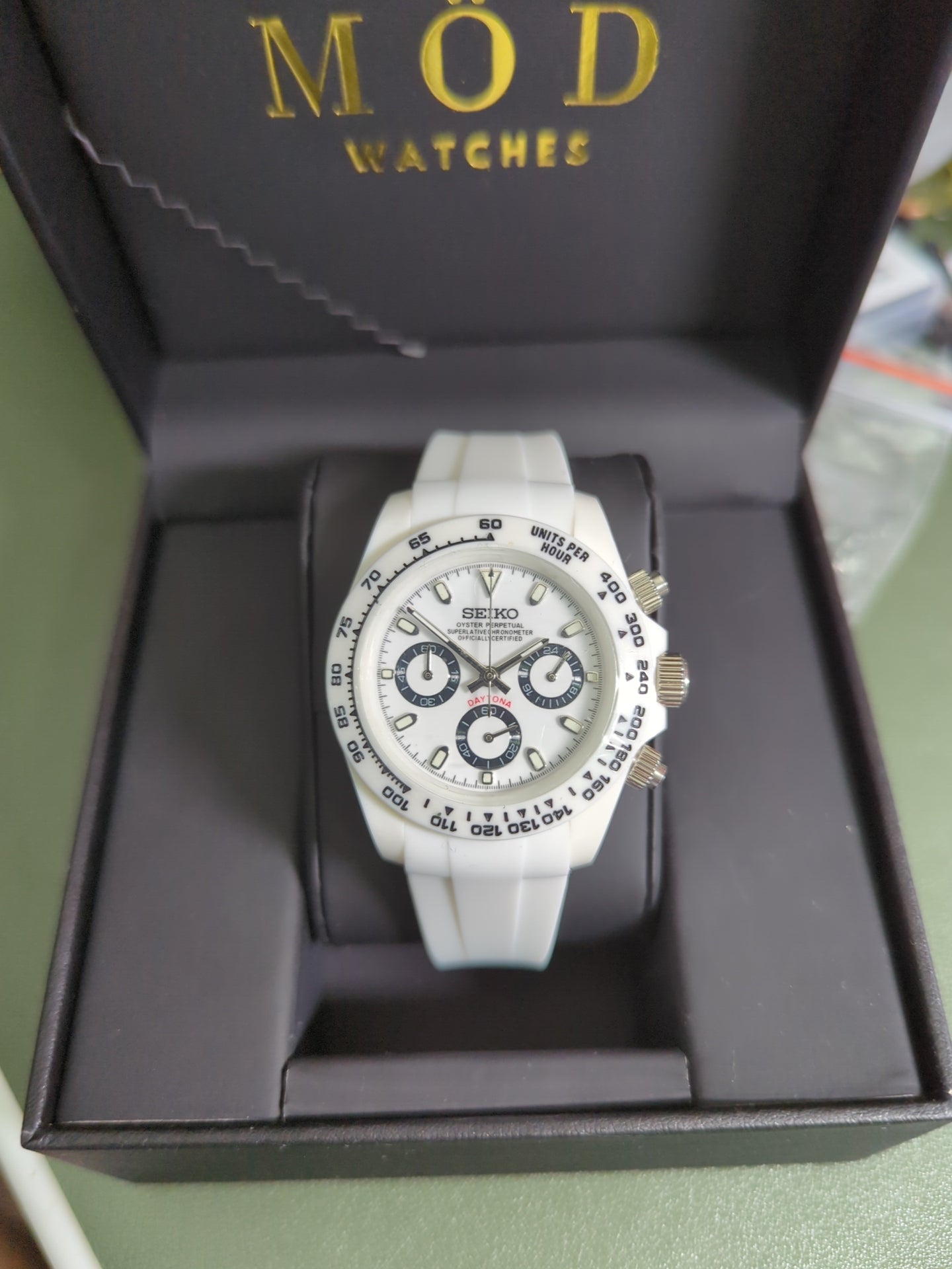 SEIKO-LEX "CERAMIC" PANDA DAYTONA (White Strap)