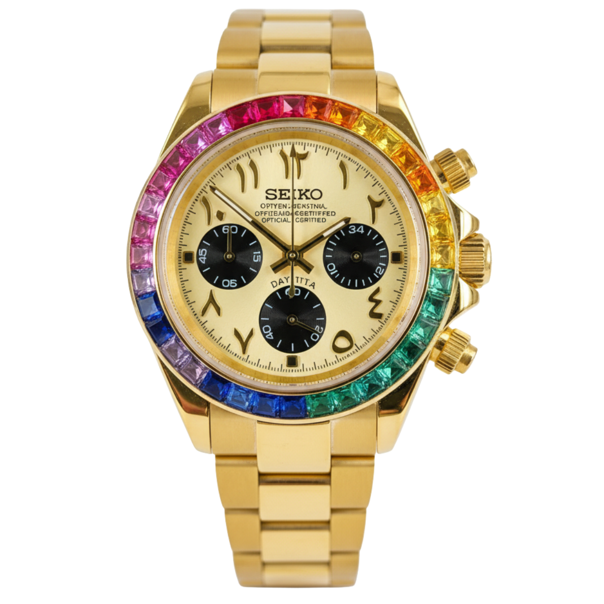 SEIKO-LEX ARABIC YELLOW GOLD DAYTONA