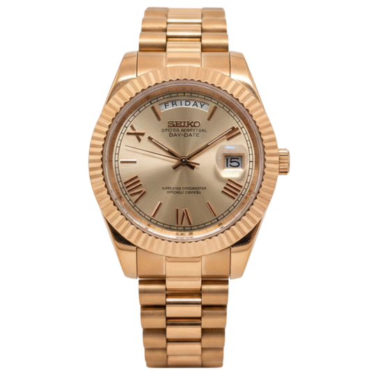 SEIKO-LEX ROSE GOLD DAY-DATE CHAMPAGNE