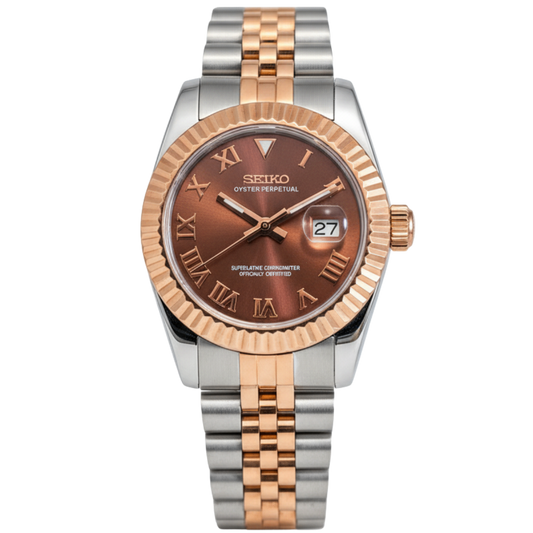 SEIKO-LEX TWO TONE ROSE GOLD DJ (Brown Dial 31MM)