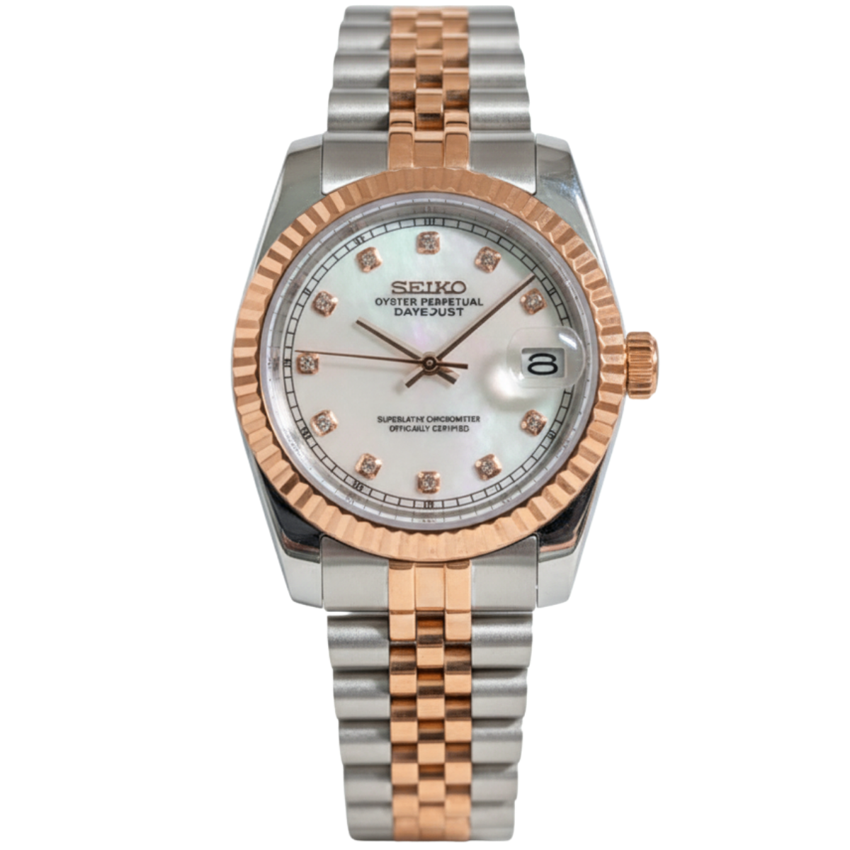 SEIKO-LEX Two tone Rose Gold DJ (White DIal 31MM)