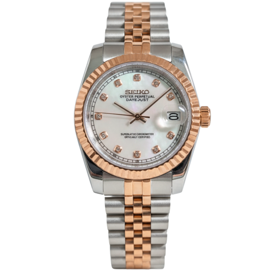 SEIKO-LEX Two tone Rose Gold DJ (White DIal 31MM)