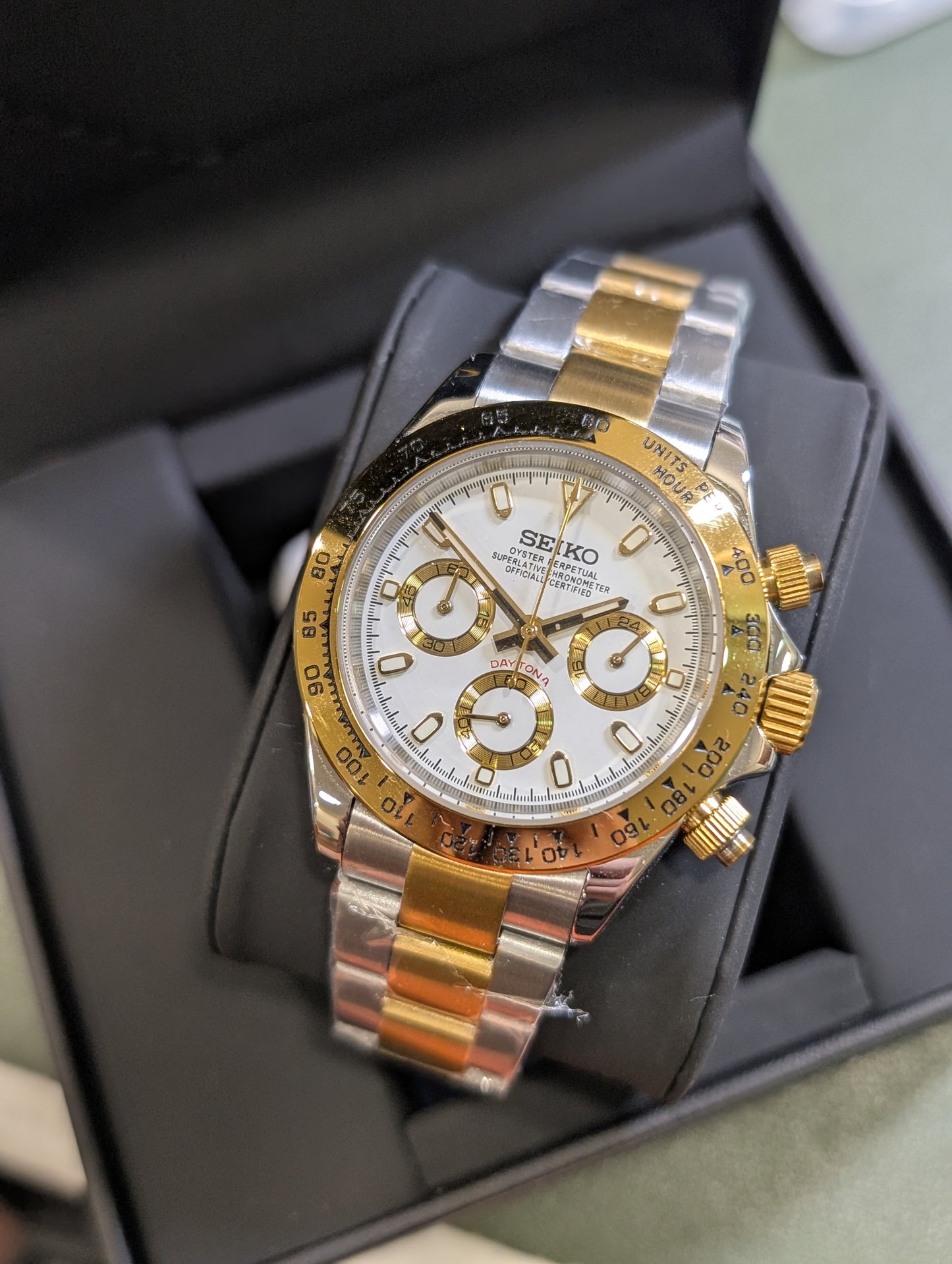 SEIKO-LEX SILVER-GOLD DAYTONA
