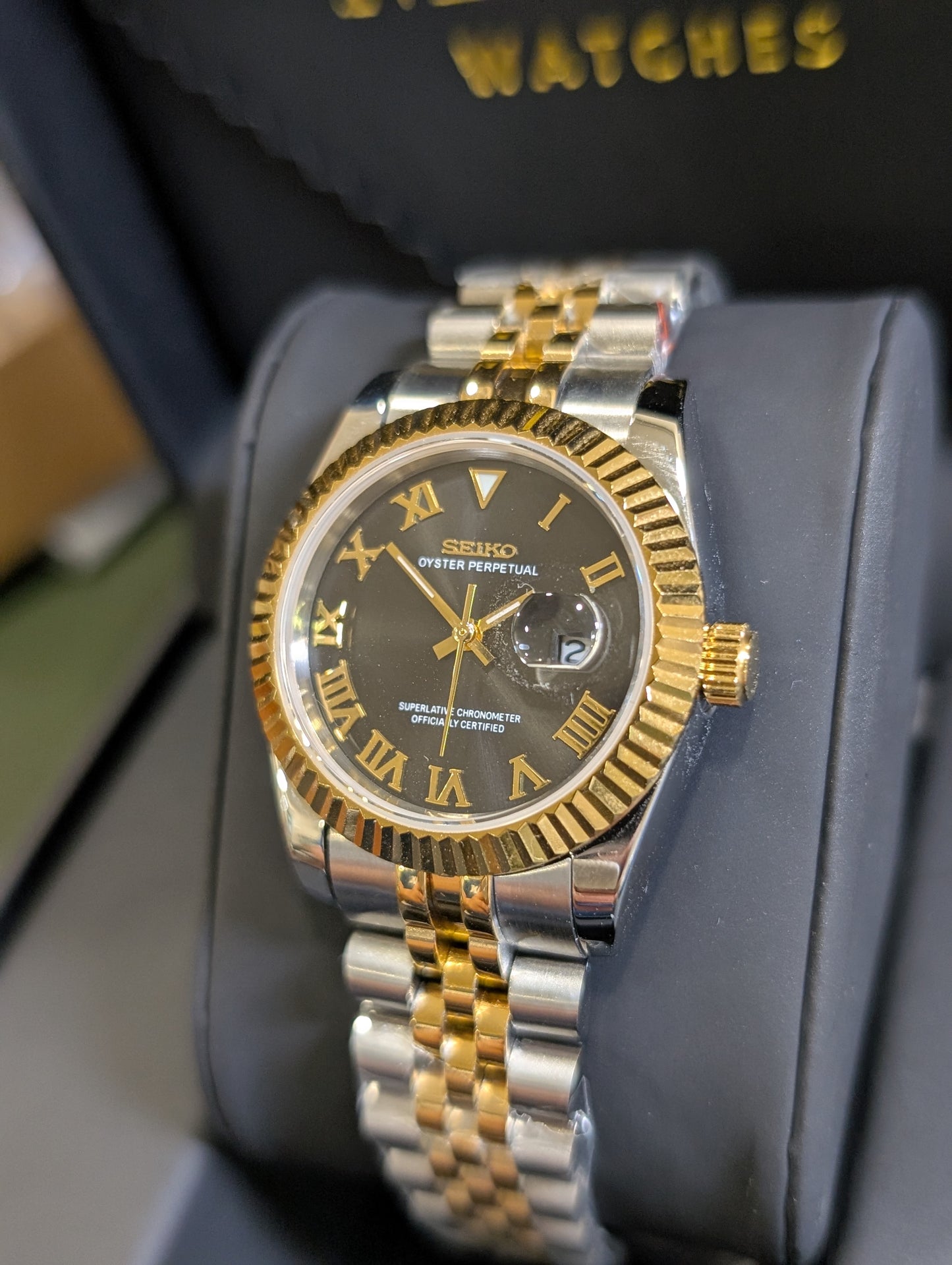 SEIKO-LEX TWO TONE YELLOW GOLD DJ (Black Dial 31MM)