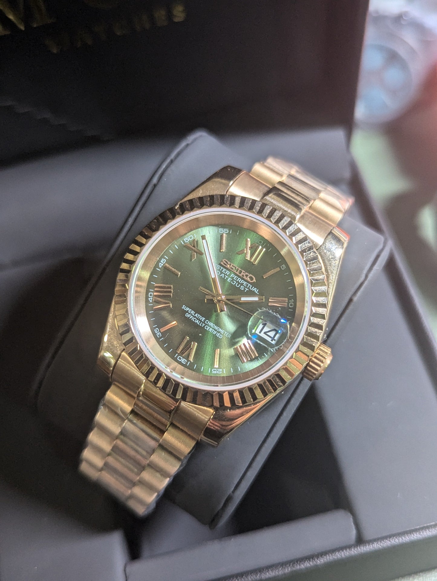 SEIKO-LEX ROSE GOLD PRESIDENT DJ OLIVE (40MM)