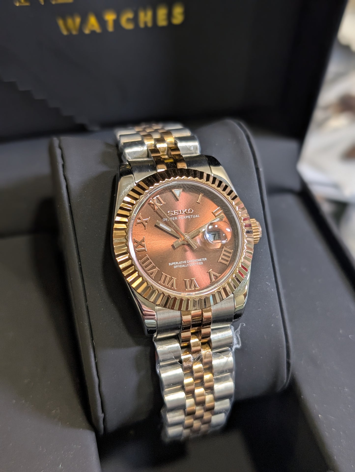 SEIKO-LEX TWO TONE ROSE GOLD DJ (Brown Dial 31MM)