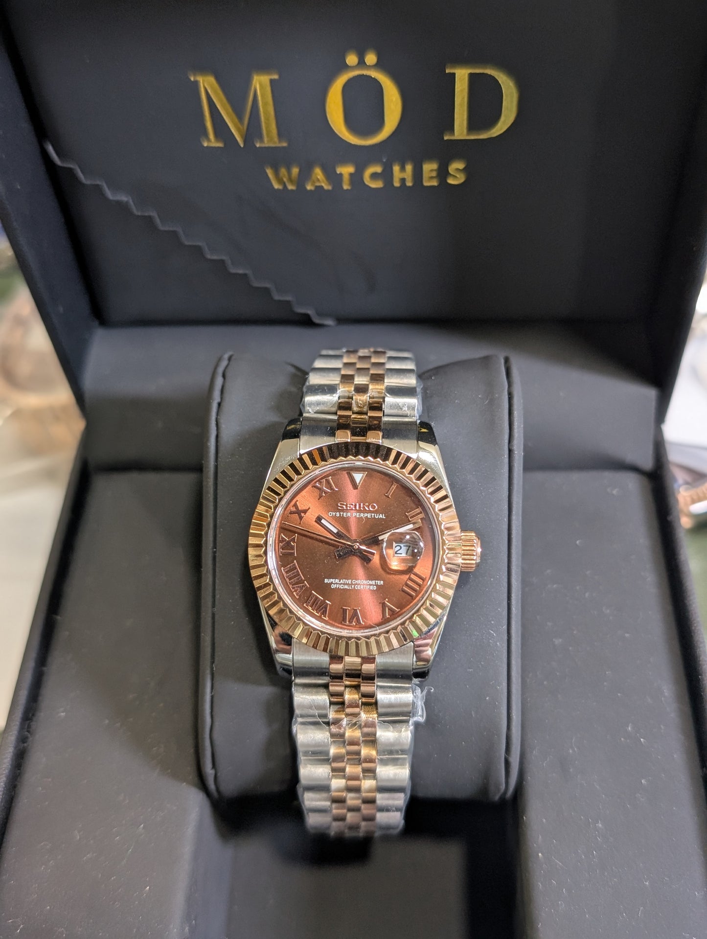 SEIKO-LEX TWO TONE ROSE GOLD DJ (Brown Dial 31MM)