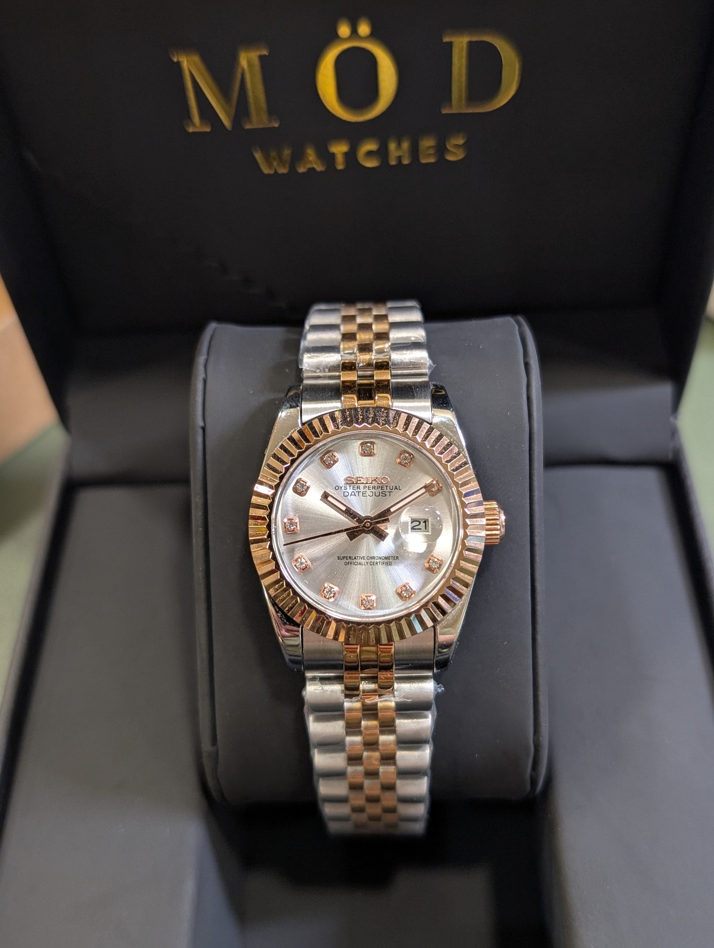 SEIKO-LEX Two tone Rose Gold DJ (White DIal 31MM)