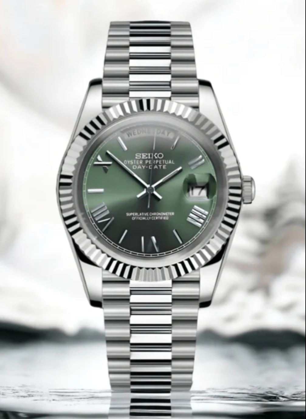 SEIKO-LEX MINT GREEN DAY-DATE