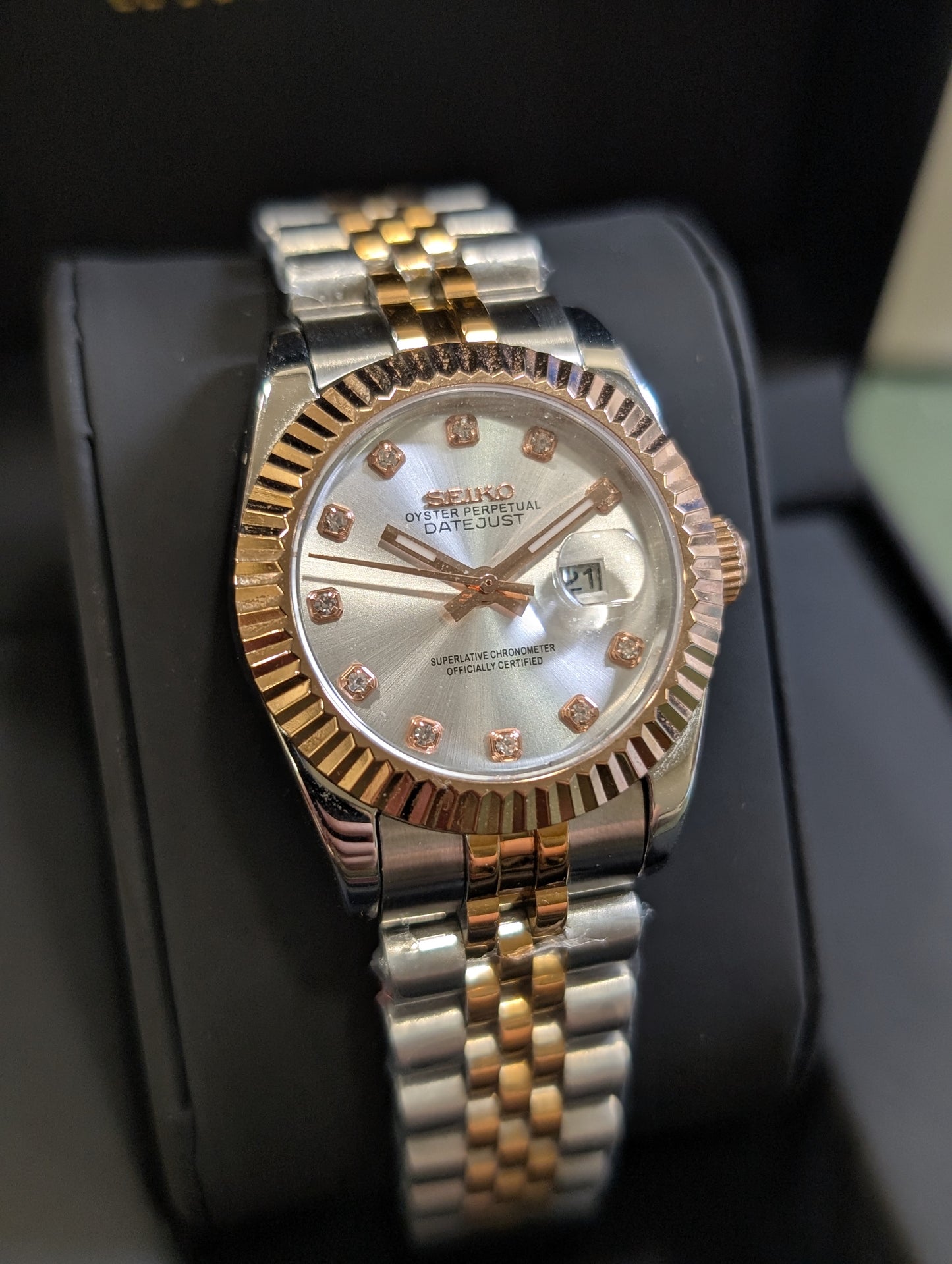 SEIKO-LEX Two tone Rose Gold DJ (White DIal 31MM)