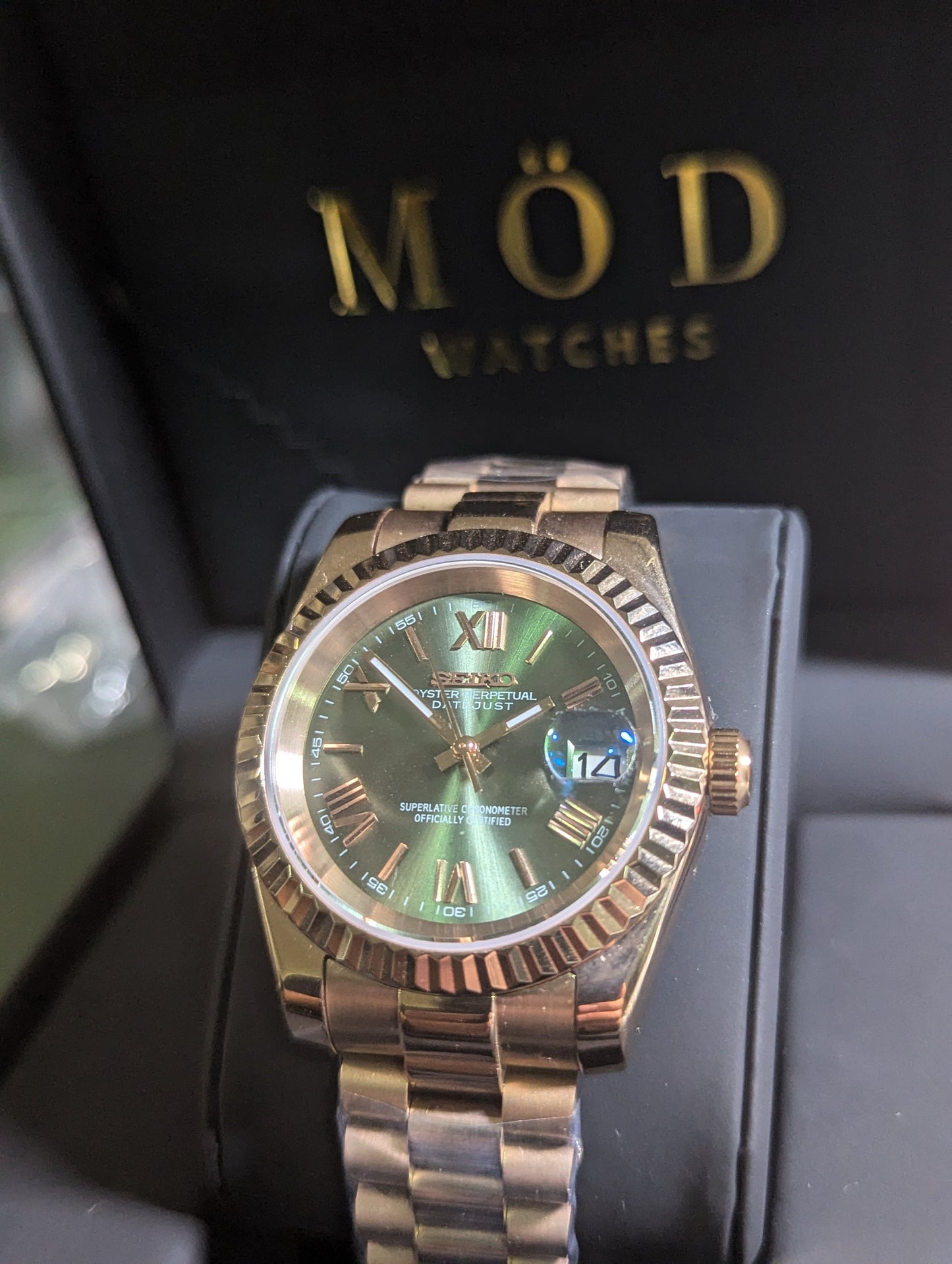 SEIKO-LEX ROSE GOLD PRESIDENT DJ OLIVE (40MM)