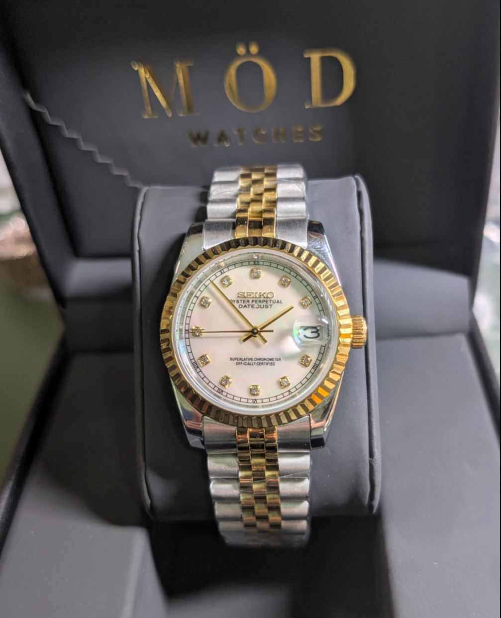 SEIKO-LEX PEARL DIAMOND YELLOW GOLD DJ (TWO TONE)