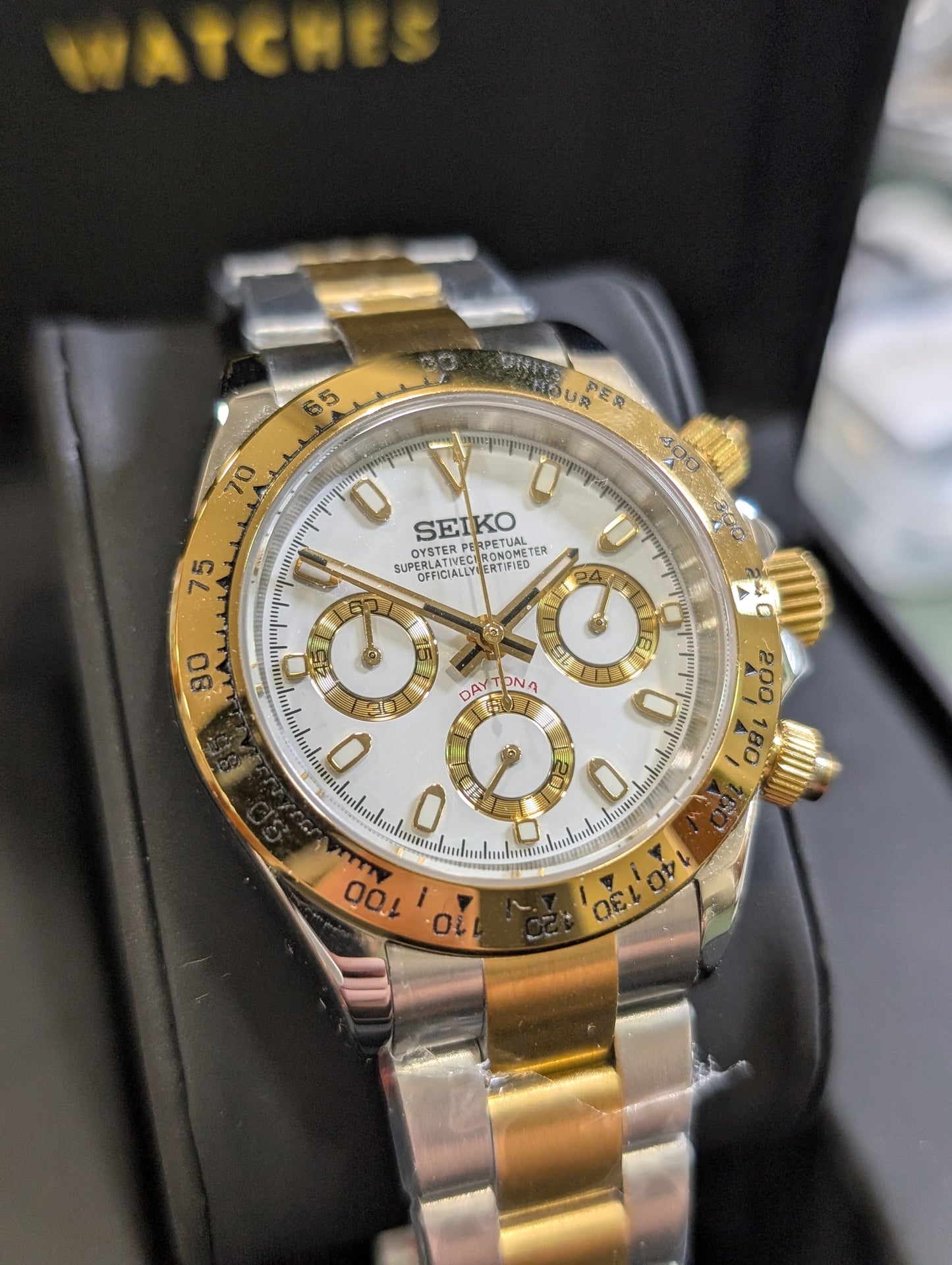 SEIKO-LEX SILVER-GOLD DAYTONA