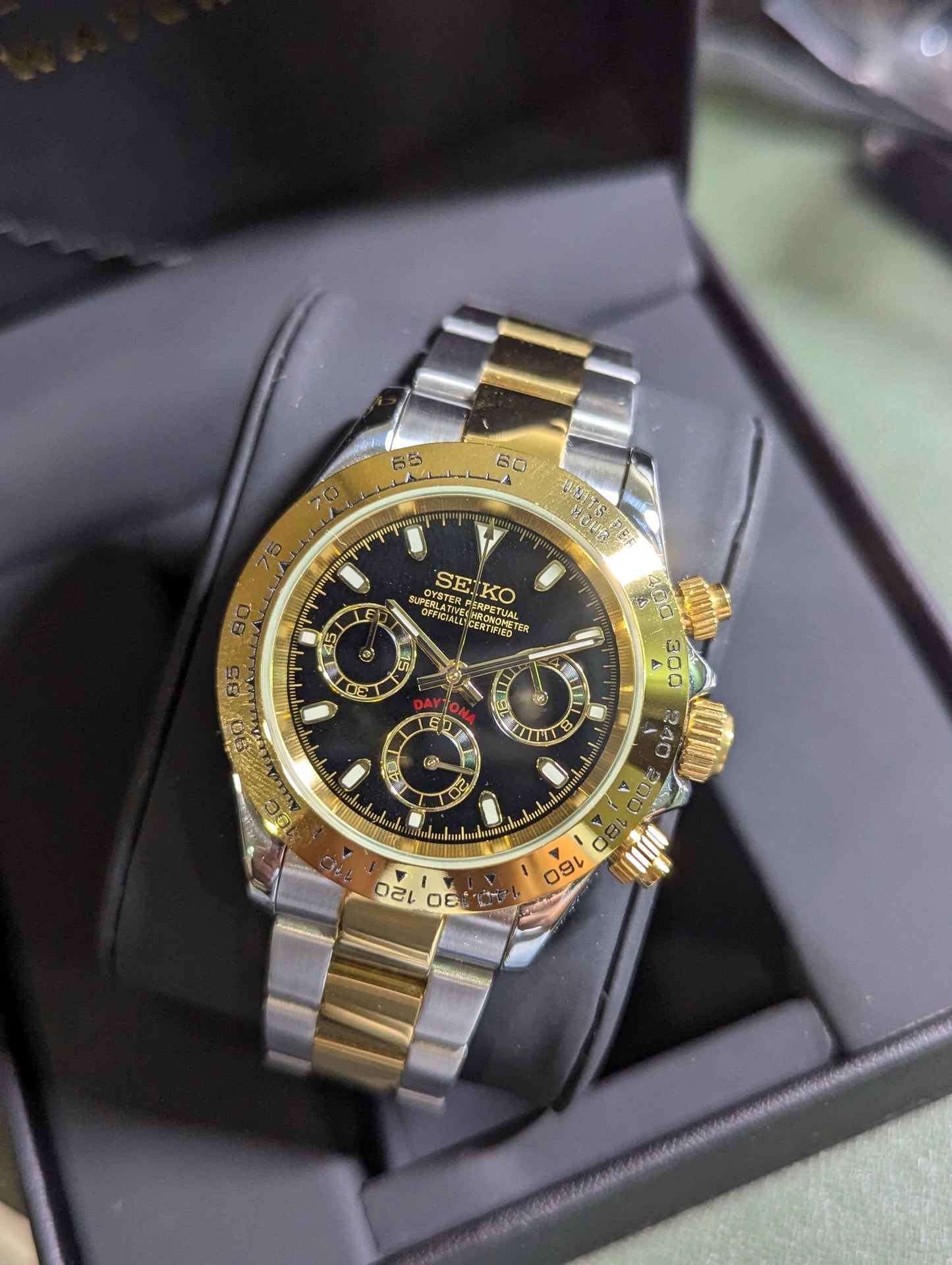 SEIKO-LEX SILVER-GOLD DAYTONA