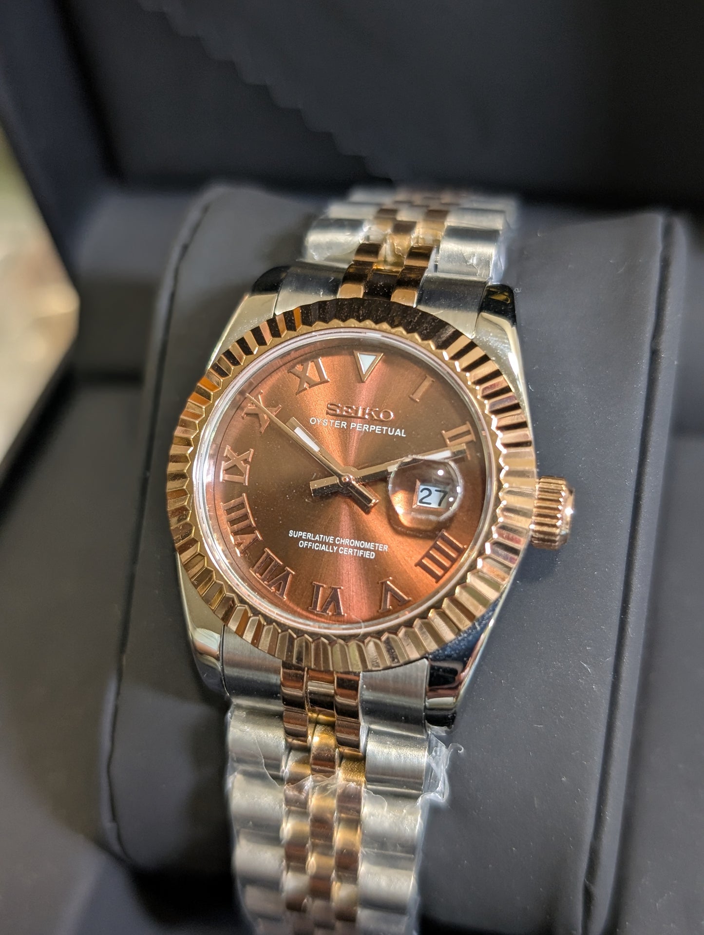 SEIKO-LEX TWO TONE ROSE GOLD DJ (Brown Dial 31MM)