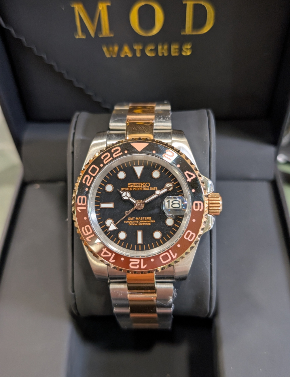 SEIKO-LEX ROOTBEER OYSTER GMT