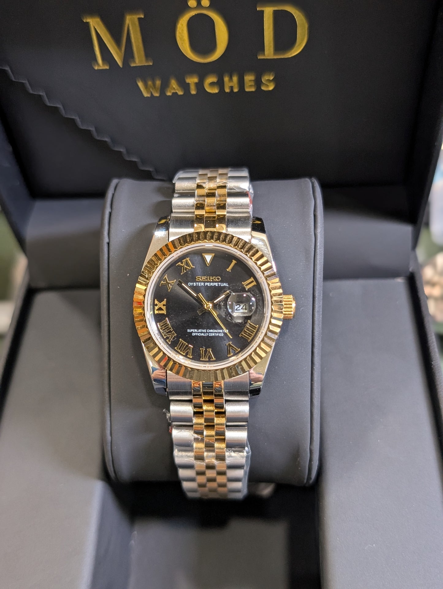 SEIKO-LEX TWO TONE YELLOW GOLD DJ (Black Dial 31MM)