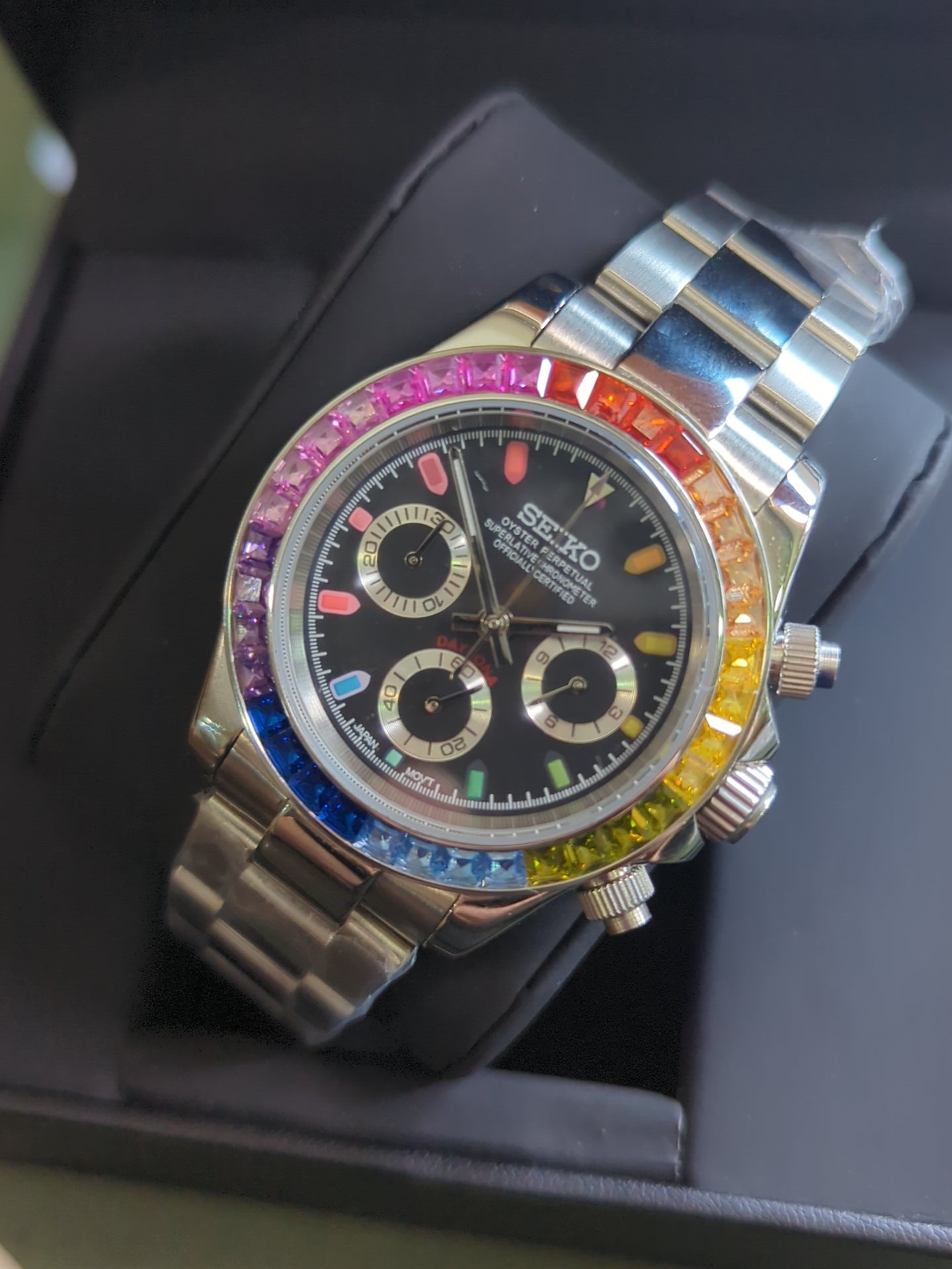 SEIKO-LEX SILVER RAINBOW DAYTONA