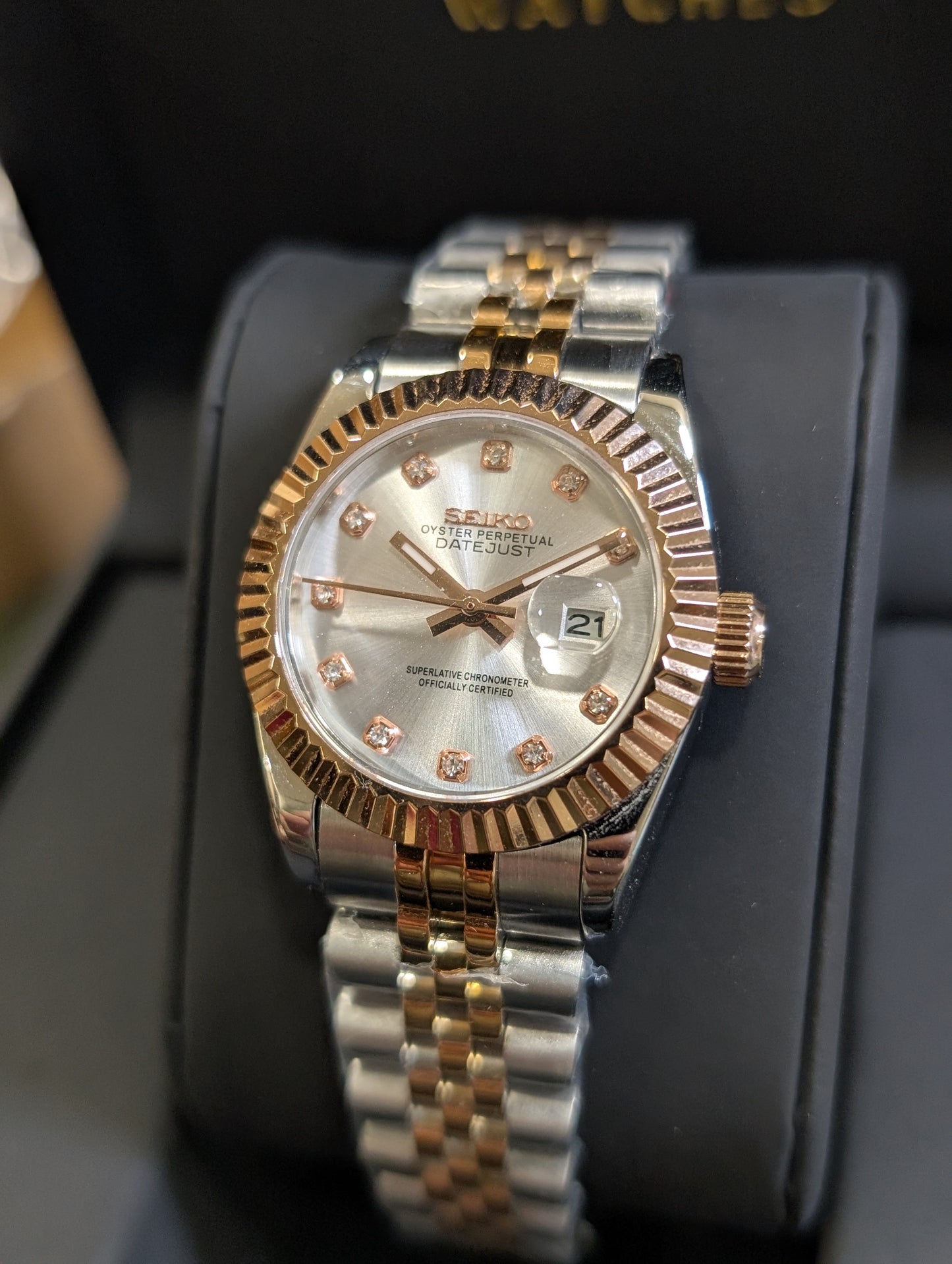 SEIKO-LEX Two tone Rose Gold DJ (White DIal 31MM)