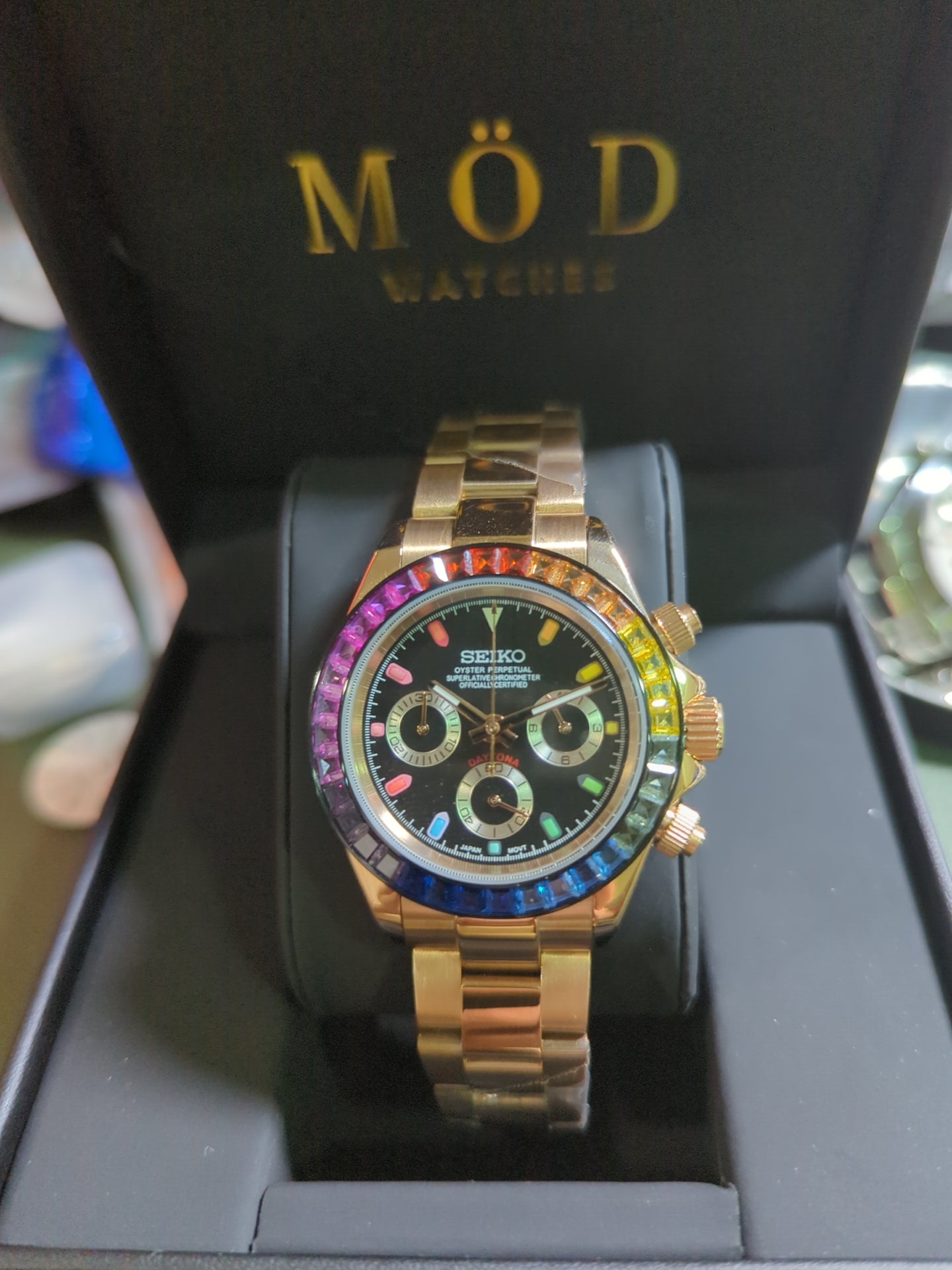 SEIKO-LEX ROSE GOLD RAINBOW DAYTONA (Oyster Bracelet)