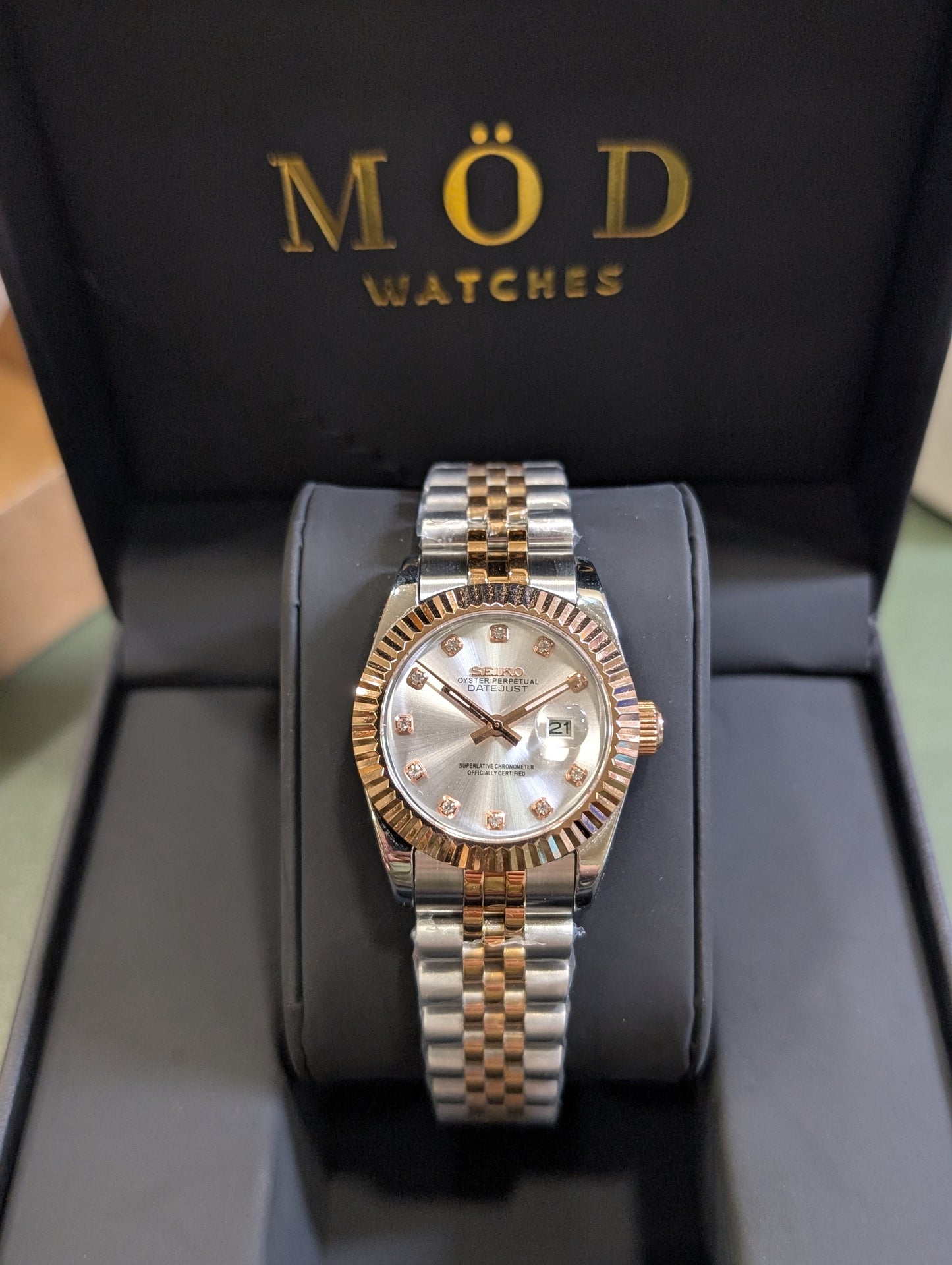 SEIKO-LEX Two tone Rose Gold DJ (White DIal 31MM)