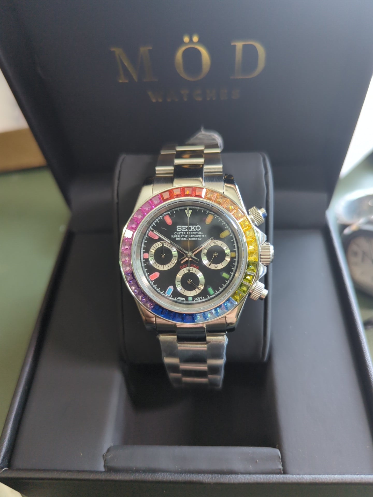 SEIKO-LEX SILVER RAINBOW DAYTONA