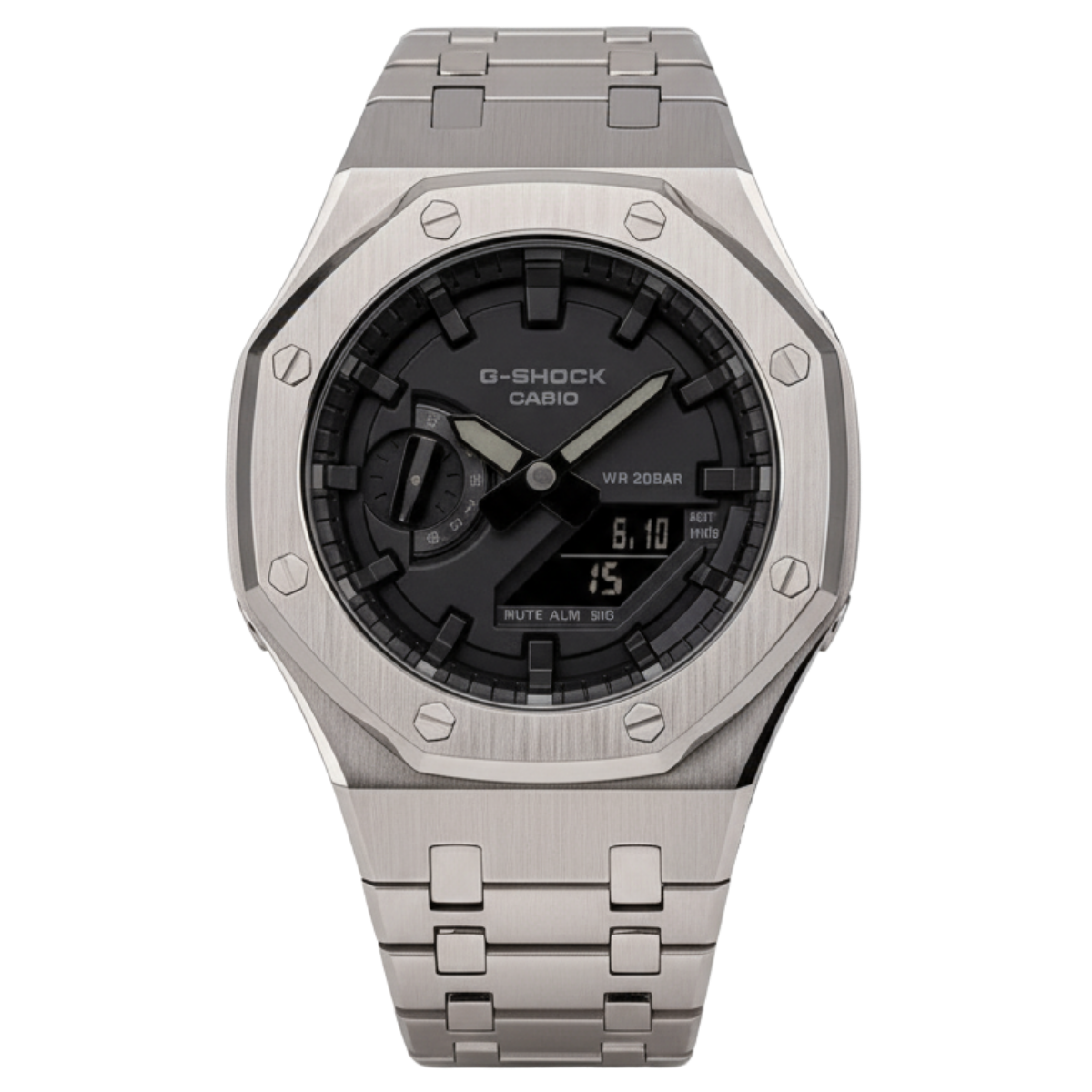 CasiOak Black Dial on Steel Bracelet