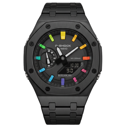 Casio Oak Rainbow on black steel
