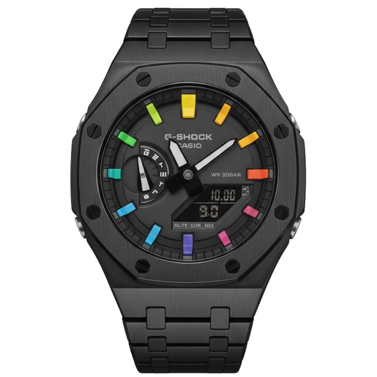 Casio Oak Rainbow on black steel