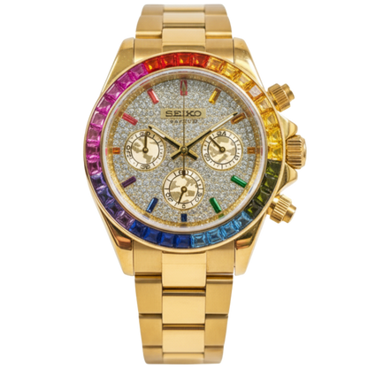 SEIKO-LEX ICED OUT YELLOW GOLD DAYTONA