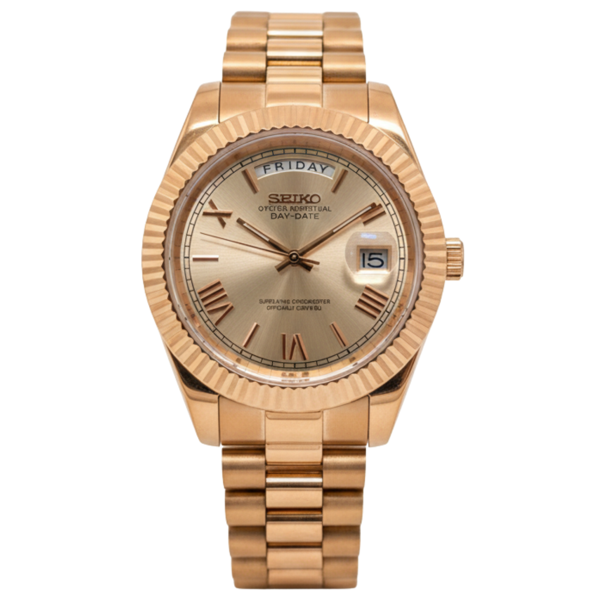 SEIKO-LEX ROSE GOLD DAY-DATE CHAMPAGNE
