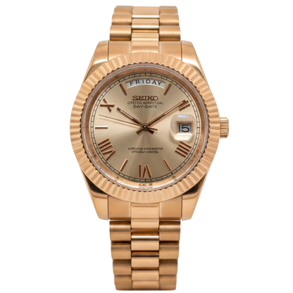 SEIKO-LEX ROSE GOLD DAY-DATE CHAMPAGNE