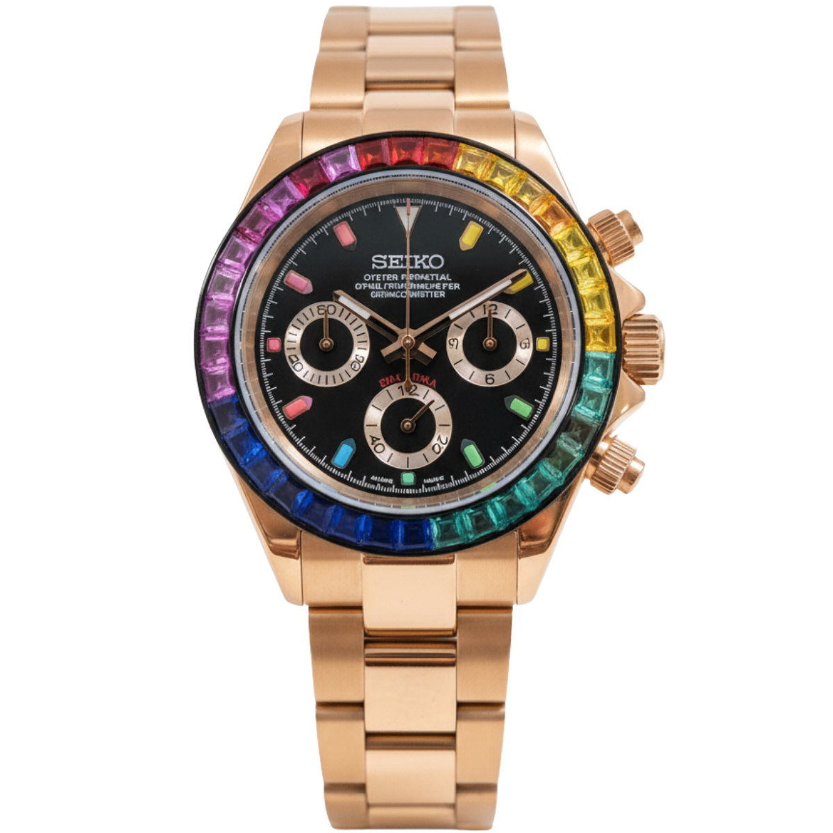 SEIKO-LEX ROSE GOLD RAINBOW DAYTONA (Oyster Bracelet)