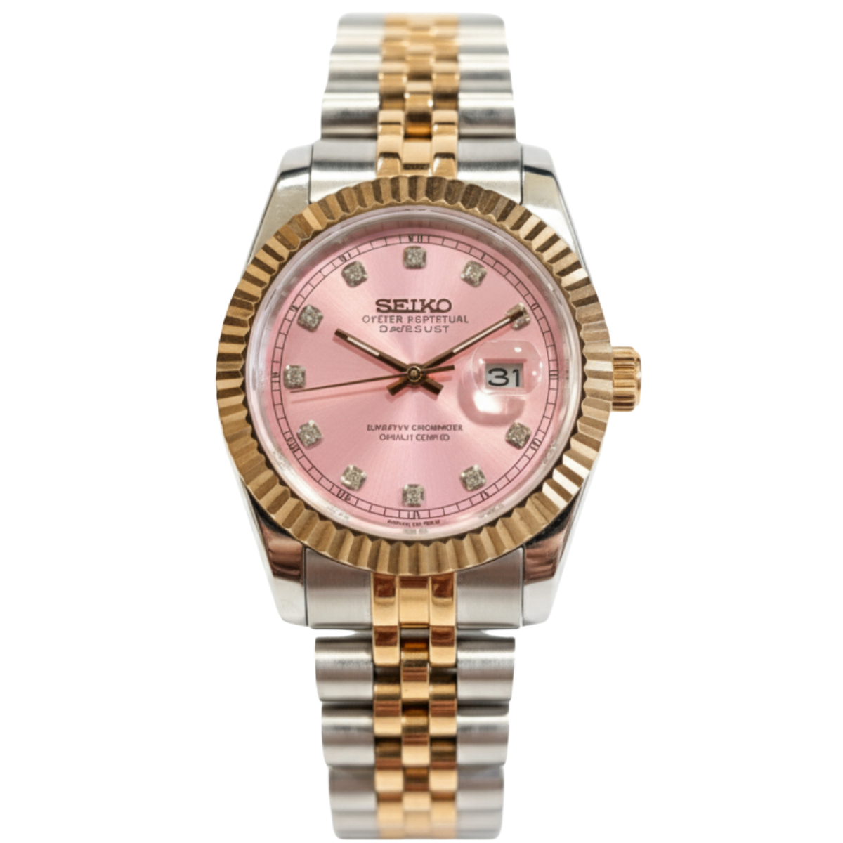 SEIKO-LEX Two tone Rose GolD DJ (Pink Dial 31MM)