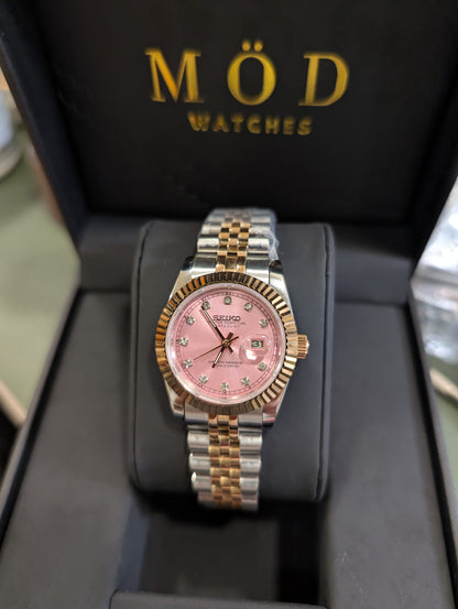 SEIKO-LEX Two tone Rose GolD DJ (Pink Dial 31MM)