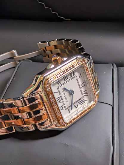 C Mini Panthere Two tone Rose Gold with diamonds