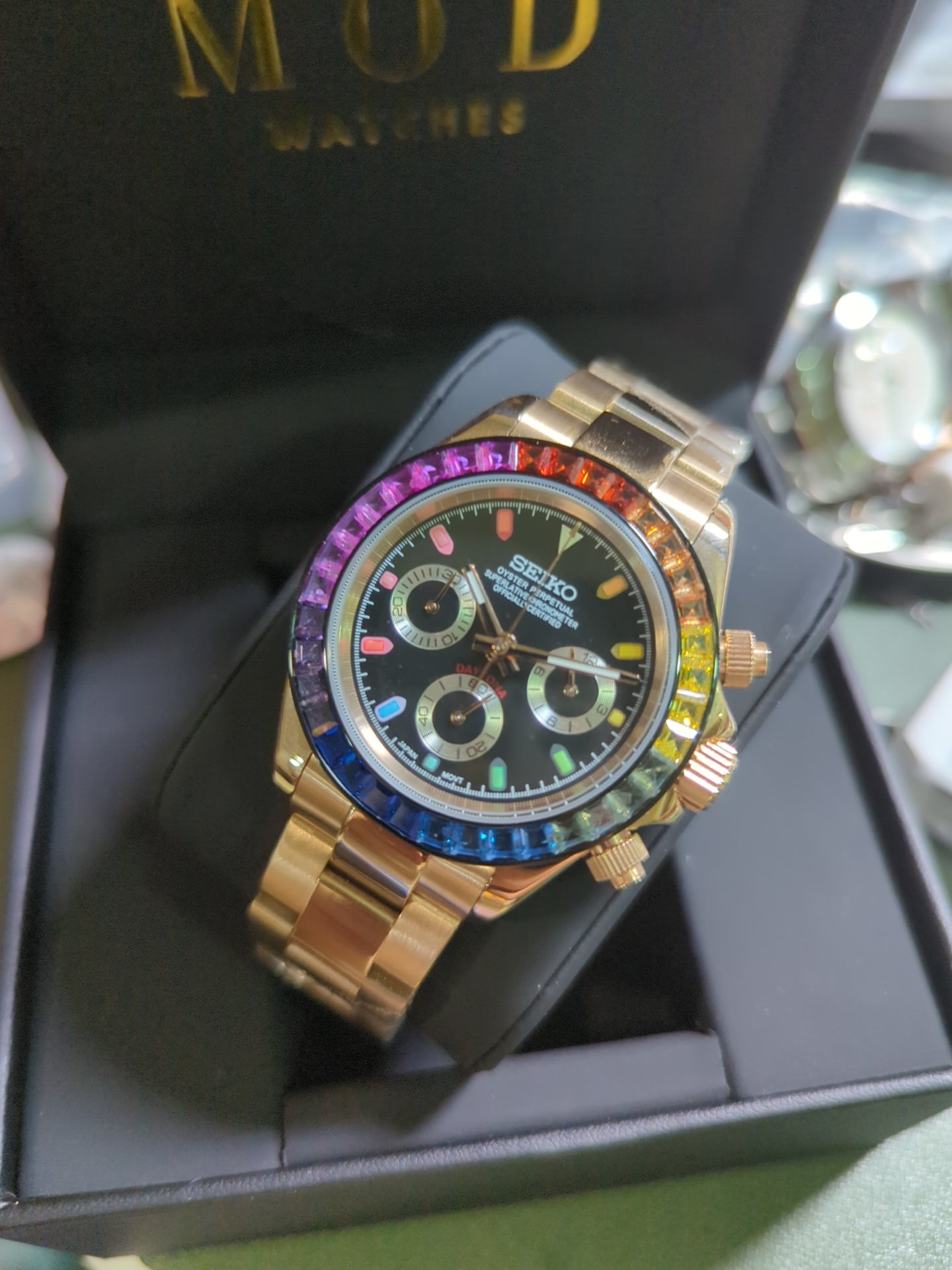 SEIKO-LEX ROSE GOLD RAINBOW DAYTONA (Oyster Bracelet)