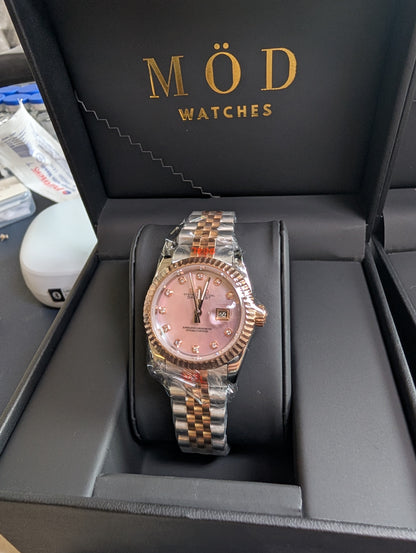 SEIKO-LEX 31MM PINK DIA ROSE GOLD