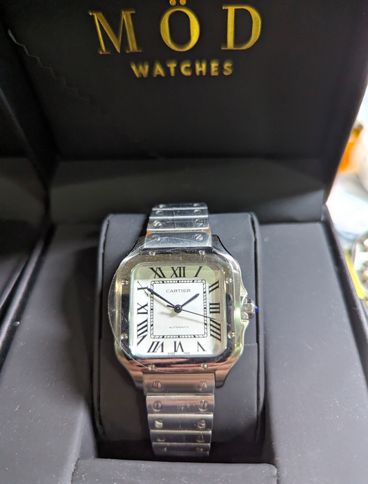 C Santos Silver Medium 38mm