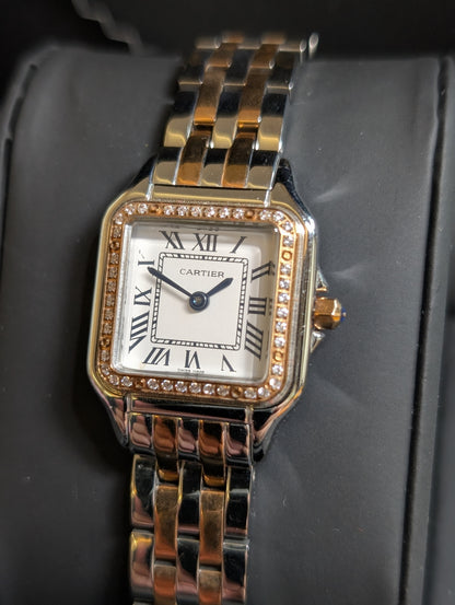 C Mini Panthere Two tone Rose Gold with diamonds