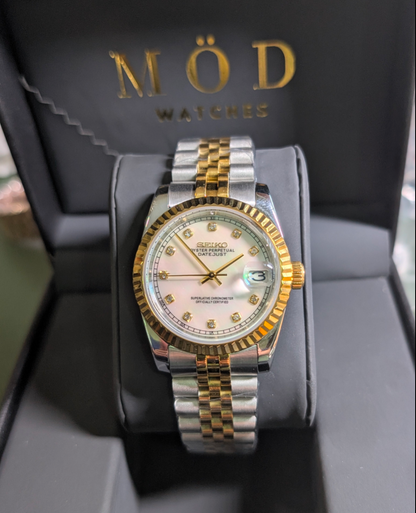 SEIKO-LEX PEARL DIAMOND YELLOW GOLD DJ (TWO TONE)