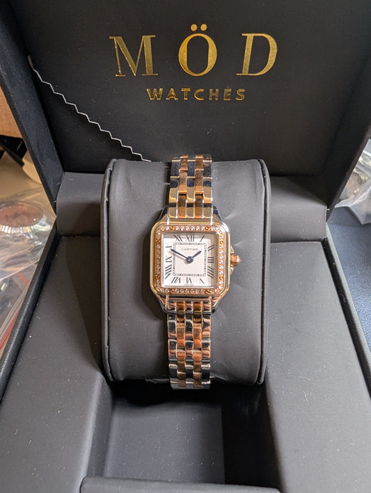 C Mini Panthere Two tone Rose Gold with diamonds