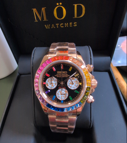 SEIKO-LEX RAINBOW ROSE GOLD DAYTONA