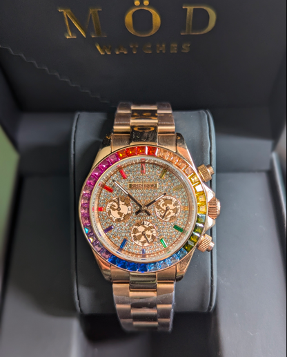 SEIKO-LEX ICED OUT ROSE GOLD DAYTONA