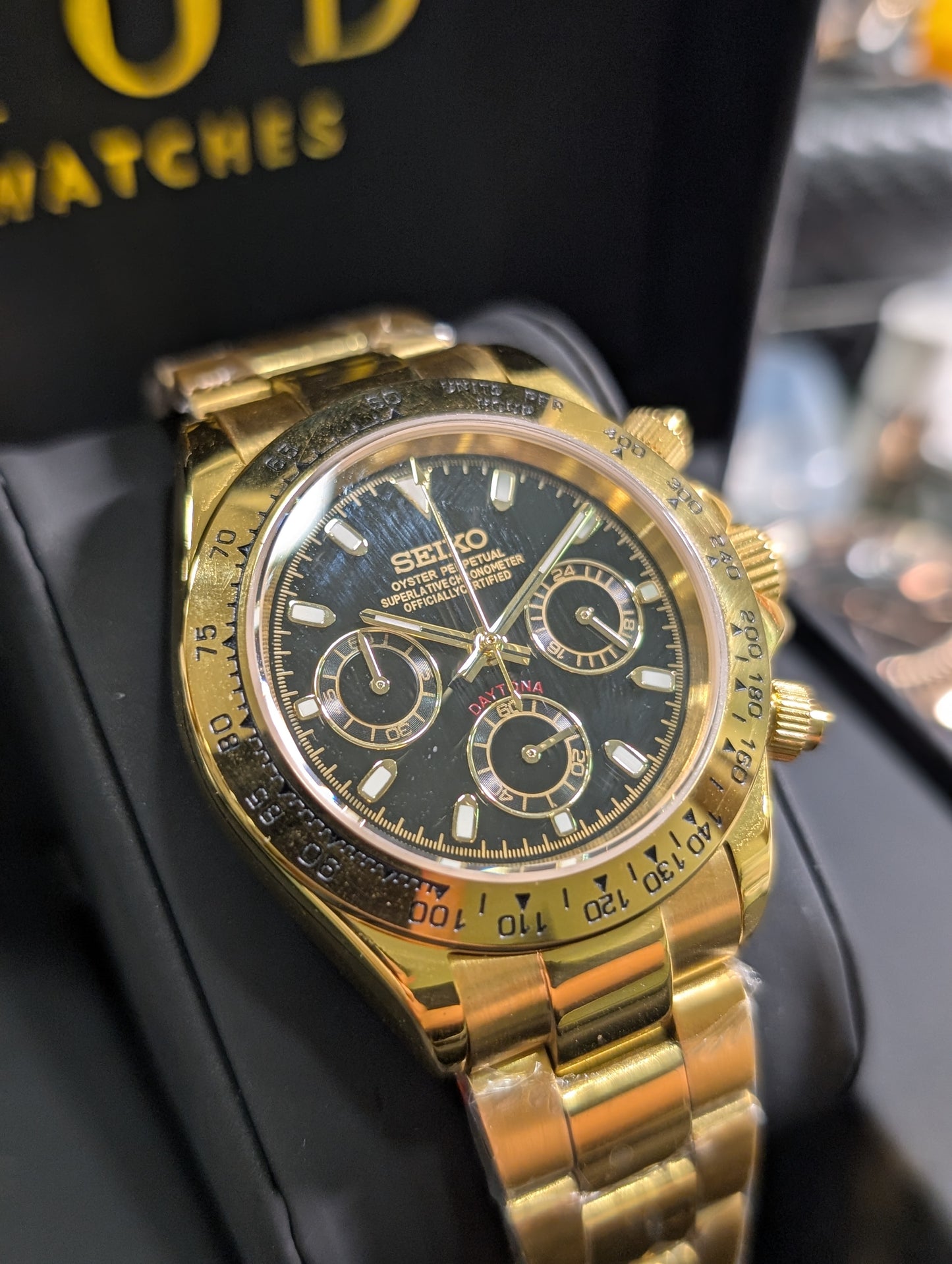 SEIKO-LEX GOLD DAYTONA (Black Dial)